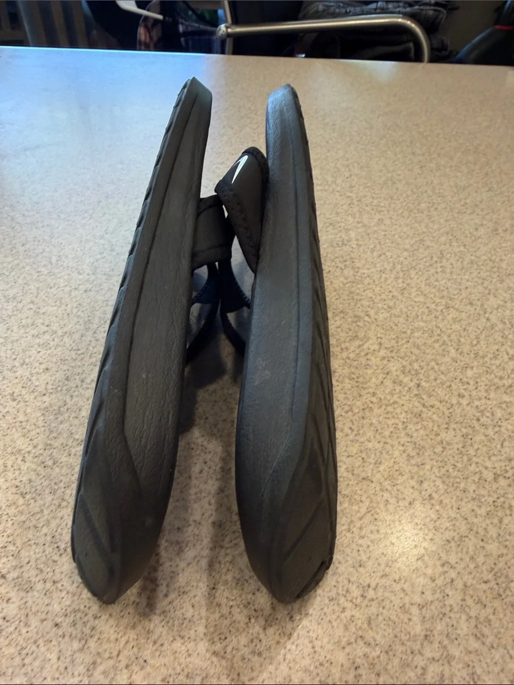 Nike Black Flip Flops with White Swoosh size 11